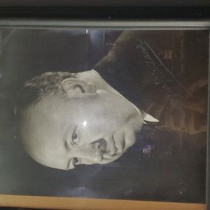 Alfred Hitchcock portrait autographed